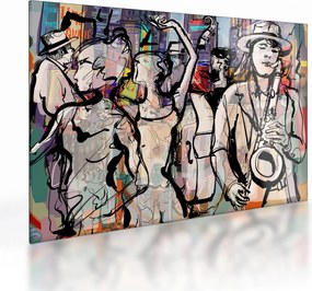 Sklenený obraz - Jazzová noc (70x50 cm)