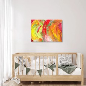 Sklenený obraz abstrakcie - maľba (70x50 cm)