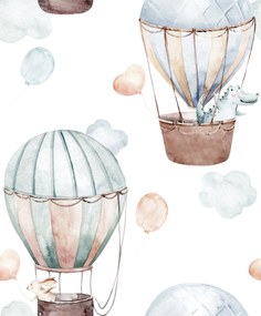 Detská nástenná tapeta akvarelovej BALÓNY