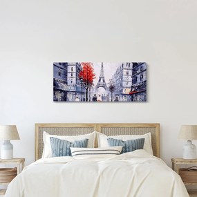 Obraz uličky v Paríži, olejomaľba (120x50 cm)