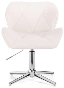 LuxuryForm DESIGN Stolička MILANO VELUR na striebornom kríži - biela