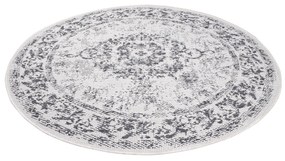 Dekorstudio Obojstranný okrúhly koberec na terasu DuoRug 5577 - sivý Priemer koberca: 160cm
