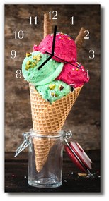 Sklenené hodiny vertikálne Farebné ovocné zmrzliny 30x60 cm