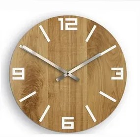 Drevené nástenné hodiny arabské 40 cm hnedé/strieborné
