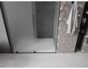 Mexen Velar, posuvné sprchové dvere do otvoru 150 cm, 8mm sklo námraza, čierna matná, 871-150-000-31-70