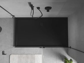 Mexen, Mexen Flow obdĺžniková sprchová vanička slim 150 x 70 cm, čierna matná, 46R707015