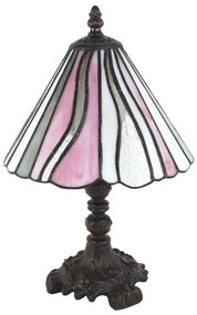 Stolová lampa vitráž Tiffany Ø20*34 RUŽOVÉ LÚČE