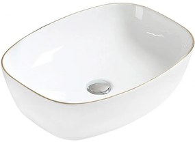 Mexen LITA umývadlo, 49x37 cm, biela/zlatý okraj, 22124905