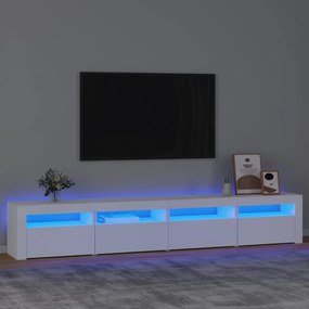 TV skrinka s LED svetlami biela 240x35x40 cm