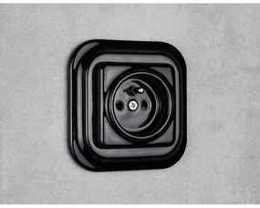 Elhard Štvorcová keramická zásuvka, čierna KV2100B