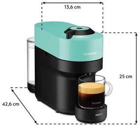 Kapsulový kávovar Krups Nespresso Vertuo Pop XN920410 menta (použité)