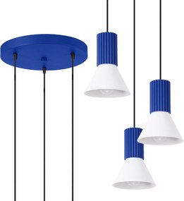 Závesné svietidlo Estria, 3x biele kovové tienidlo, bl, o