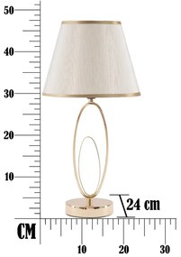 Biela stolová lampa s konštrukciou v zlatej farbe Mauro Ferretti Flush