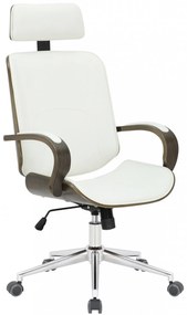 Design-Shop Kancelárska stolička Dayton - drevo sivé - Biela