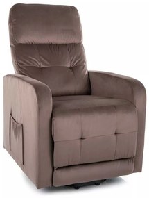 Polohovacie kreslo Lennox II Velvet, hnedá