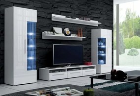 TV stolík ROMA, biela/čierna lesk - 150/35/45cm