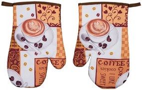 Sada 2 hnedých chňapiek s magnetom COFFEE FROTH