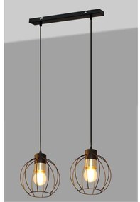 Luster na lanku STARLIGHT 2xE27/15W/230V čierna/zlatá