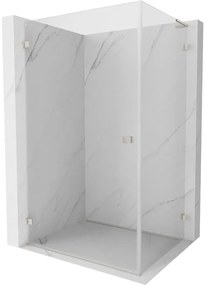 Mexen Lunar-B L sklápací sprchový kút ľavý 85 x 80 cm, číre sklo, brúsená oceľ, 832L-085-080-97-00-L