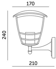 Vonkajšie nástenné svietidlo TEVIO 1xE27/60W/230V IP54 čierna