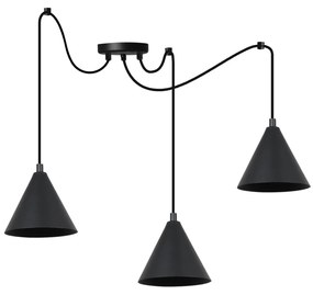 Závesné svietidlo Soho Spider, 3x čierne kovové tienidlo, (fi 14cm)