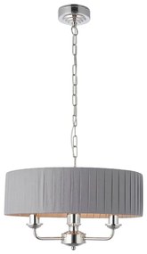 Endon 94394 - Luster na reťazi HIGHCLERE 3xE14/40W/230V tmavošedá/lesklý chróm