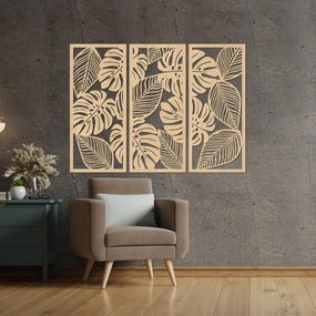 Dekoratívny trojdielny obraz monstera  | SENTOP HDF0523