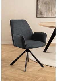 Tmavosivé čalúnené jedálenské kreslá v súprave s podrúčkami 2 ks Glenda – Actona