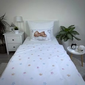 Jerry Fabrics Obliečky do postieľky 100x135 + 40x60 cm - Medvedík "Mesiac"