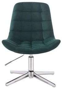 LuxuryForm DESIGN Stolička PARIS VELUR na striebornom kríži - zelená