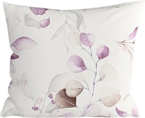 Sada 2 ks dekoračných obliečok na vankúš z mikrovlákna FLORANY 45x45 cm, biela