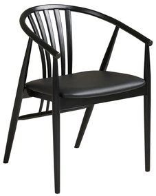 Čierna jedálenská stolička s podrúčkami z bukového dreva Agustin – House Nordic