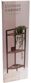 Rohová kovová skrinka 3 MDF police, 23,5 x 23,5 x 76 cm