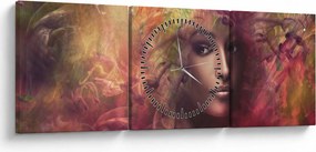 Obraz - Fantasy žena (s hodinami) (90x30 cm)