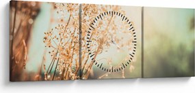 Obraz - Lúčne rastliny (s hodinami) (90x30 cm)