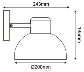 ACA Lighting Vonkajšie nástenné svietidlo BERO max. 10W/E27/230V/IP44/čierne/20 cm