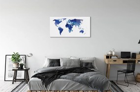 Sklenený obraz modrá mapa 140x70 cm