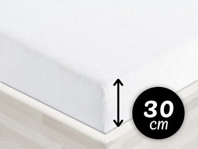 Froté napínacie prestieradlo na vysoký matrac FR-031 Biele 100 x 200 - výška 30 cm
