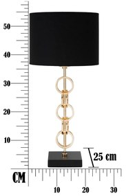 Stolová lampa v čierno-zlatej farbe Mauro Ferretti Glam Rings, výška 54,5 cm