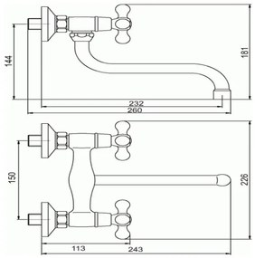 Novaservis - Drezová/umývadlová batéria TITANIA RETRO lesklý chróm
