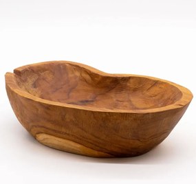 Miska na Ovocie z Teakového Dreva v Prírodnom Tvare - 31x22x8cm