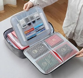 Uzamykateľný organizér na dokumenty - šedý