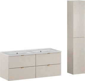Kúpeľňová zostava Dalia Cashmere Lava so skrinkami a umývadlom 120 cm kašmírová