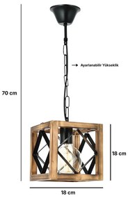 Závesné svietidlo z jedľového dreva Zikzak Rustik