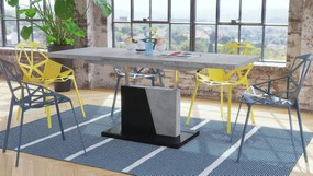 Mazzoni GRAND NOIR betón / čierny, rozkladacia, konferenčný stôl, stolík