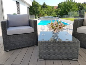 DEOKORK Ratanová variabilná zostava SEVILLA pre 2 osoby (antracit)