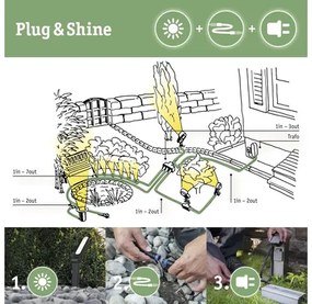 LED vonkajšie bodové svieitidlo Paulmann 94284 Plug and Shine IP44 RGBW 4,5W 170lm 3000-6500K antracit/chróm set - zapichovacie