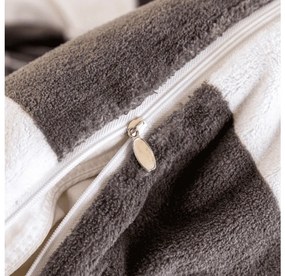 Súprava 2 ks mikroplyšových obliečok TIRSO sivobiele + obliečka mikroplyš SOFT 180x200 cm biela, dvojlôžko