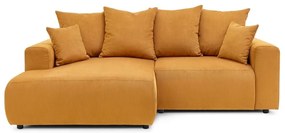 Okrovožltá zamatová rohová pohovka Enjoy – Bobochic Paris