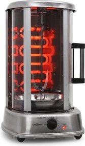 OneConcept Kebap Master Pro, vertikálny gril, 1500 W, strieborný